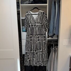 Baltic Born Black and White Geometric Maxi Dress